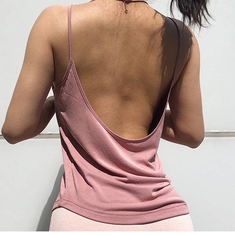 Backless spaghetti straps
