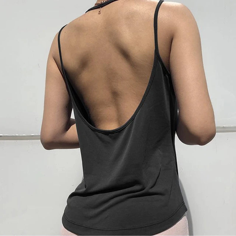 Backless spaghetti straps