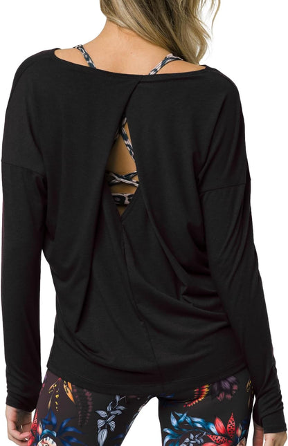 Open Back Long Sleeve Activewear Shirt