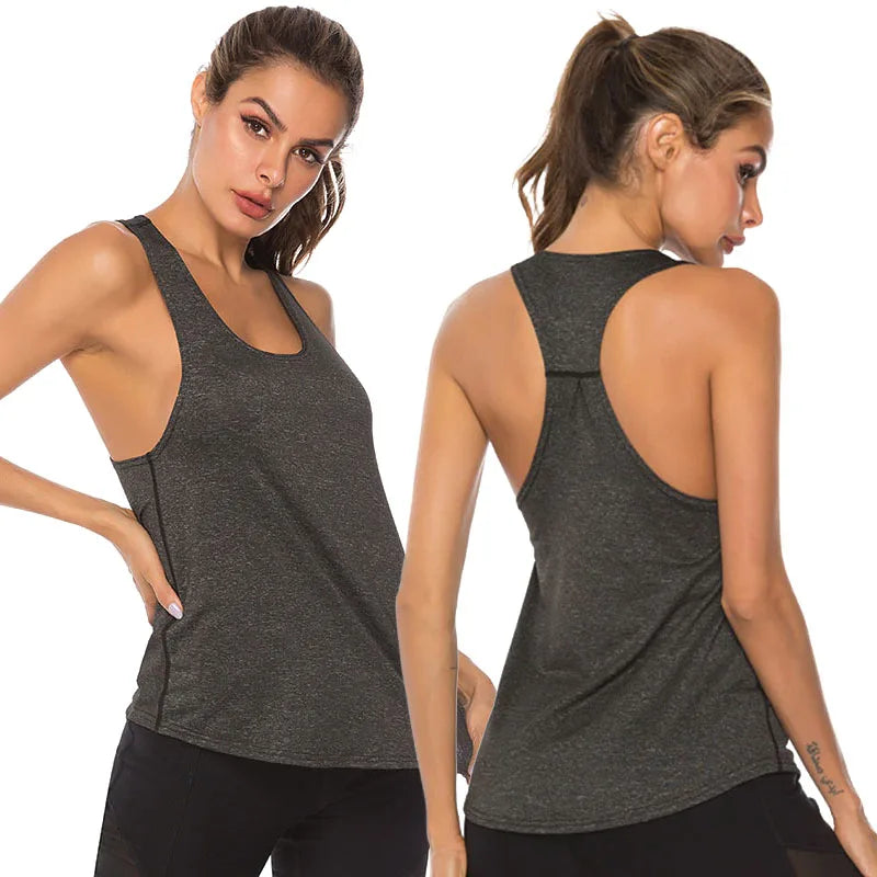 Sleeveless Yoga Top Women Quick Dry Breathable Running Sports Top Sleeveless Fitness Gym Workout Top Yoga Shirt